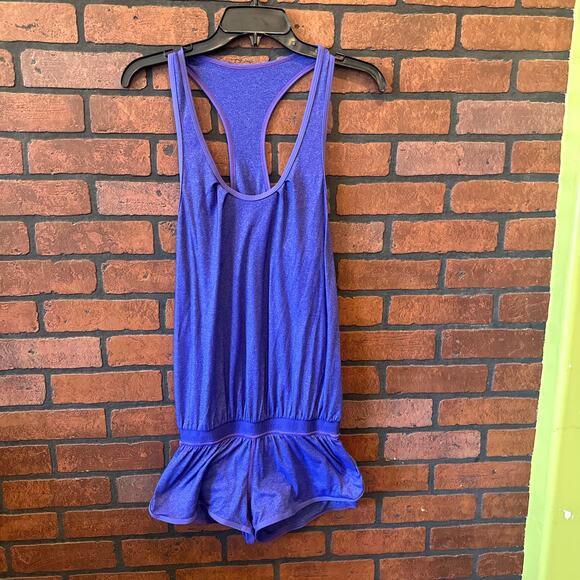 Lululemon Sweat Your Butt Off Romper Purple Size 4 Rare Athleisure Discontinued - Picture 1 of 14